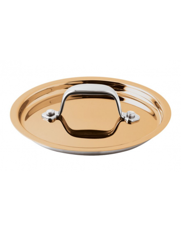 Coperchio in acciaio inox con rivestimento esterno colorato in rame lucido - Diametro Ø cm 12