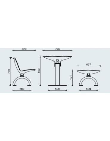 Set composto da tavolo con lamiera + 2 panchine senza schienale, struttura in acciaio zincato e verniciato - cm 197x80h