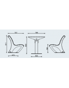 Set in acciaio zincato e verniciato composto da tavolo con lamiera da cm 100 + 2 panchine senza schienale da cm 200