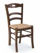 Sedia in legno di faggio con seduta in paglia - cm 45x45x88h