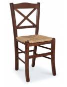 Sedia in legno di faggio con seduta in paglia - 45x45x88h