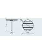 Set composto da tavolo tondo Ø cm 75 + 2 sedie cm 60 senza schienale,in acciaio e doghe in legno di pino