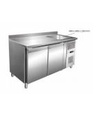 Tavolo Refrigerato GN 1/1 con 2 porte e piano con lavello cm 40x40x20h - Ventilato -2° +8°C -CLASSE B - Dimensioni cm 151x70x96h