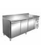 Tavolo Refrigerato GN 1/1 con 3 porte e piano con lavello cm 40x40x20h - Ventilato -2° +8°C -CLASSE B - Dimensioni cm 202x70x96h
