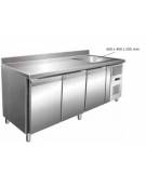 Tavolo Refrigerato GN 1/1 con 3 porte e piano con lavello cm 40x40x20h - Ventilato -2° +8°C -CLASSE B - Dimensioni cm 202x70x96h