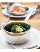 Padella monoporzione per servizio a tavola in acciaio inox - lt. 0,35 -Diametro Ø cm 12 - h cm 3