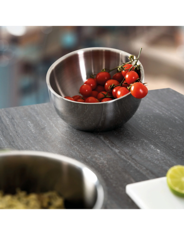 Ciotola insalatiera doppia parete in acciaio inox - Diametro Ø cm 24 - Altezza cm 18,2