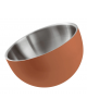 Ciotola insalatiera doppia parete in acciaio inox, colore finitura esterna Arancione verniciato -Diametro cm 24, Altezza cm 18,2