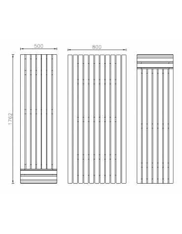Set composto da un tavolo e due panchine piane con legno di pregio - cm L176x72,8h