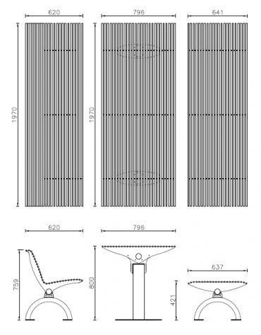 Set composta da tavolo + 2 panchine senza schienale, struttura in acciaio inox - cm 197x80h
