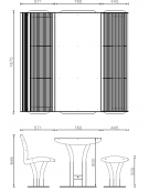 Set composto da tavolo + 2 panchine senza schienale, struttura in acciaio zincato e verniciato - cm L161,5x84,8h