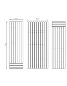 Set composto da un tavolo e due panchine piane con legno di pino - cm 176x72,8h
