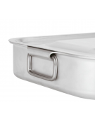 Tegame rettangolare in alluminio per forno, dotato di 2 maniglie - cm 45x30x7,5h