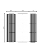 Set composto da tavolo + 2 panchine con schienale, struttura in acciaio zincato e verniciato - cm 161,5x84,8h