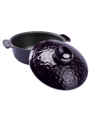 Casseruola bassa in ghisa smaltata con coperchio - colore viola - 4,35 Litri - 4-6 pozioni - Diametro Ø cm 26 - Altezza cm 11,5