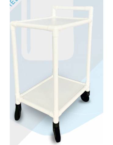 Carrello totalmente amagnetico a due piani - etichettati come MR Safe - Dimensioni cm 71x54,7x115h