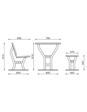 Set Pic Nic con 2 panche senza schienale in acciaio zincato - cm 182x81,9h