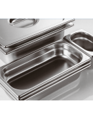 Bacinella contenitore GN 2/1 in acciaio inox - capacità lt. 31 - mm 650x530x100h