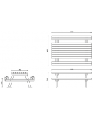 Set tavolo e 2 panche per pic-nic in legno di conifera nordica impregnata in autoclave - cm 195x74,2h