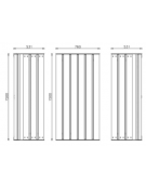 Set composto da tavolo + 2 panchine con schienale e braccioli ,struttura in acciaio e doghe in legno di pino - cm L150x80,6h