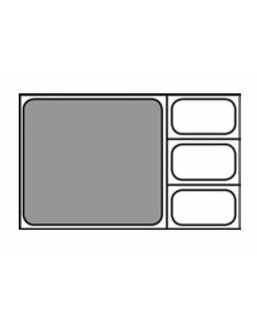 Bacinella contenitore GN 2/3 in acciaio inox - capacità lt. 18 - mm 353x320x200h