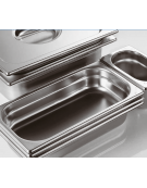 Bacinella contenitore GN 2/4 in acciaio inox - capacità lt. 8,7 - mm 162x530x150h