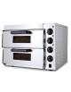 Forno pizza elettrico in acciaio inox - 2 camere da 1+1 pizza - dimensioni interne cm 40x40x17h (x2)- Piano in refrattario