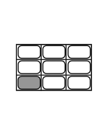 Bacinella contenitore GN 1/9 in acciaio inox - capacità lt. 0,6 - mm 176x110x65h