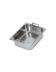 Bacinella contenitore GN 1/2 in acciaio inox con maniglie fisse - capacità lt. 6,5 - mm 325x265x100h