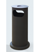 Cestino portarifiuti di forma cilindrica, in acciaio zincato e verniciato, base in ferro - cm Ø 40x97,5h