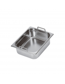 Bacinella contenitore GN 1/3 in acciaio inox con maniglie fisse - capacità lt. 7,8 - mm 325x180x200h