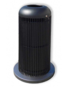 Cestino di forma cilindrica in acciaio zincato e verniciato, con base in ferro - cm Ø 40x83,6h