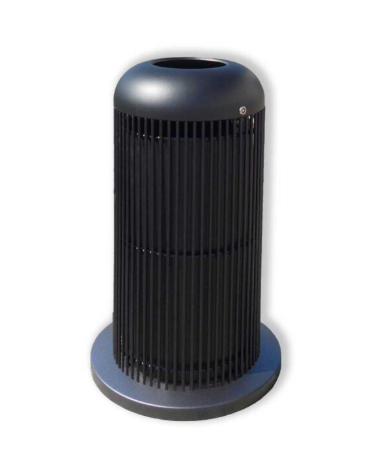 Cestino di forma cilindrica in acciaio zincato e verniciato, con base in ferro - cm Ø 40x83,6h