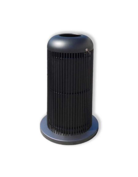 Cestino di forma cilindrica in acciaio zincato e verniciato, con base in ferro - cm Ø 40x83,6h