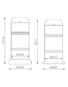 Cestino di forma cilindrica in acciaio zincato e verniciato, Con base in ferro - cm Ø 40x95,7h
