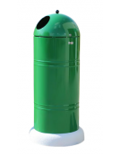 Cestino di forma cilindrica in acciaio zincato e verniciato, Con base in cemento - cm Ø 40x109h