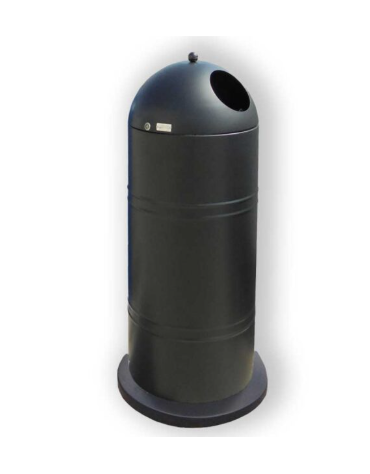 Cestino di forma cilindrica in acciaio zincato e verniciato, Con base in ferro - cm Ø 40x103,1h