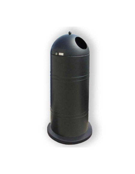 Cestino di forma cilindrica in acciaio zincato e verniciato, Con base in ferro - cm Ø 40x103,1h