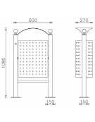Cestino portarifiuti da esterno recrinabile in acciaio inox con spegnisigarette - da tassellare