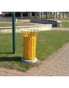 Cestino portarifiuti di forma cilindrica realizzato in acciaio zincato e verniciato. Con base in cemento - cm Ø57x94,5h