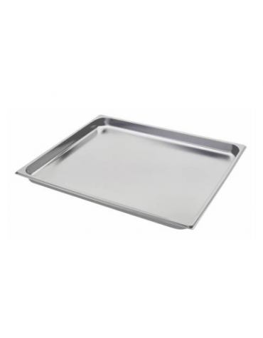 Bacinella contenitore GN 2/1 in acciaio inox - mm 650x530x20h