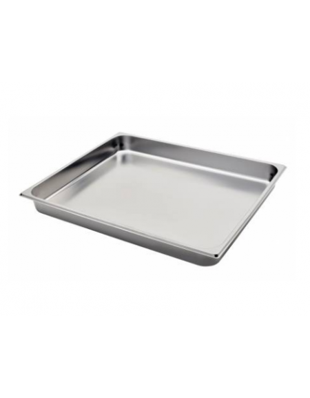 Bacinella contenitore GN 2/1 in acciaio inox - capacità lt. 19 - mm 650x530x65h