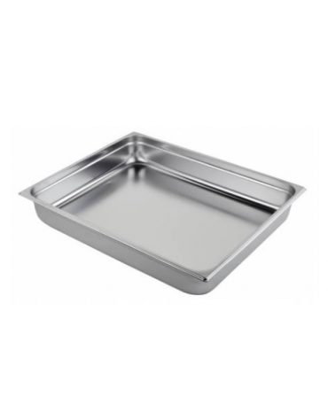 Bacinella contenitore GN 2/1 in acciaio inox - capacità lt. 31 - mm 650x530x100h