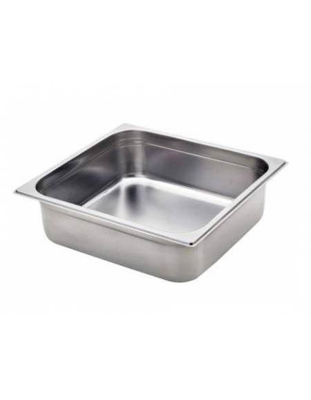 Bacinella contenitore GN 2/3 in acciaio inox - capacità lt. 9 - mm 353x320x100h