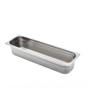 Bacinella contenitore GN 2/4 in acciaio inox - capacità lt. 5,6 - mm 162x530x100h