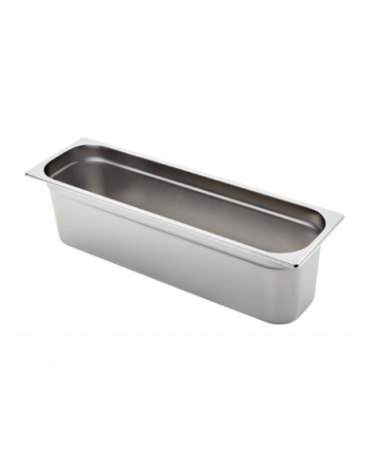 Bacinella contenitore GN 2/4 in acciaio inox - capacità lt. 8,7 - mm 162x530x150h