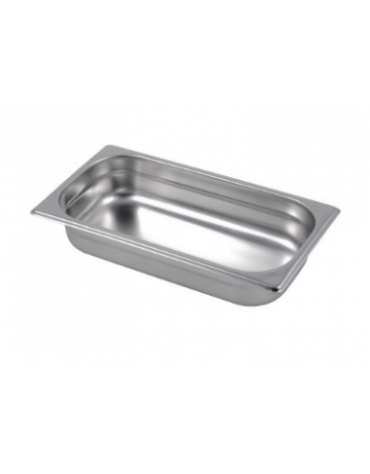 Bacinella contenitore GN 1/3 in acciaio inox - capacità lt. 2,5 - mm 325x180x65h