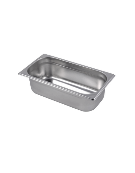 Bacinella contenitore GN 1/3 in acciaio inox - capacità lt. 4 - mm 325x180x100h