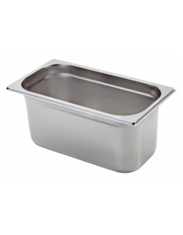 Bacinella contenitore GN 1/3 in acciaio inox - capacità lt. 5,7 - mm 325x180x150h