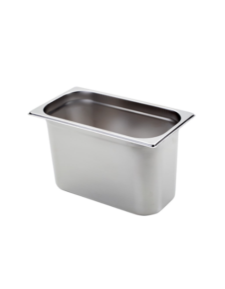 Bacinella contenitore GN 1/3 in acciaio inox - capacità lt. 7,8 - mm 325x180x200h